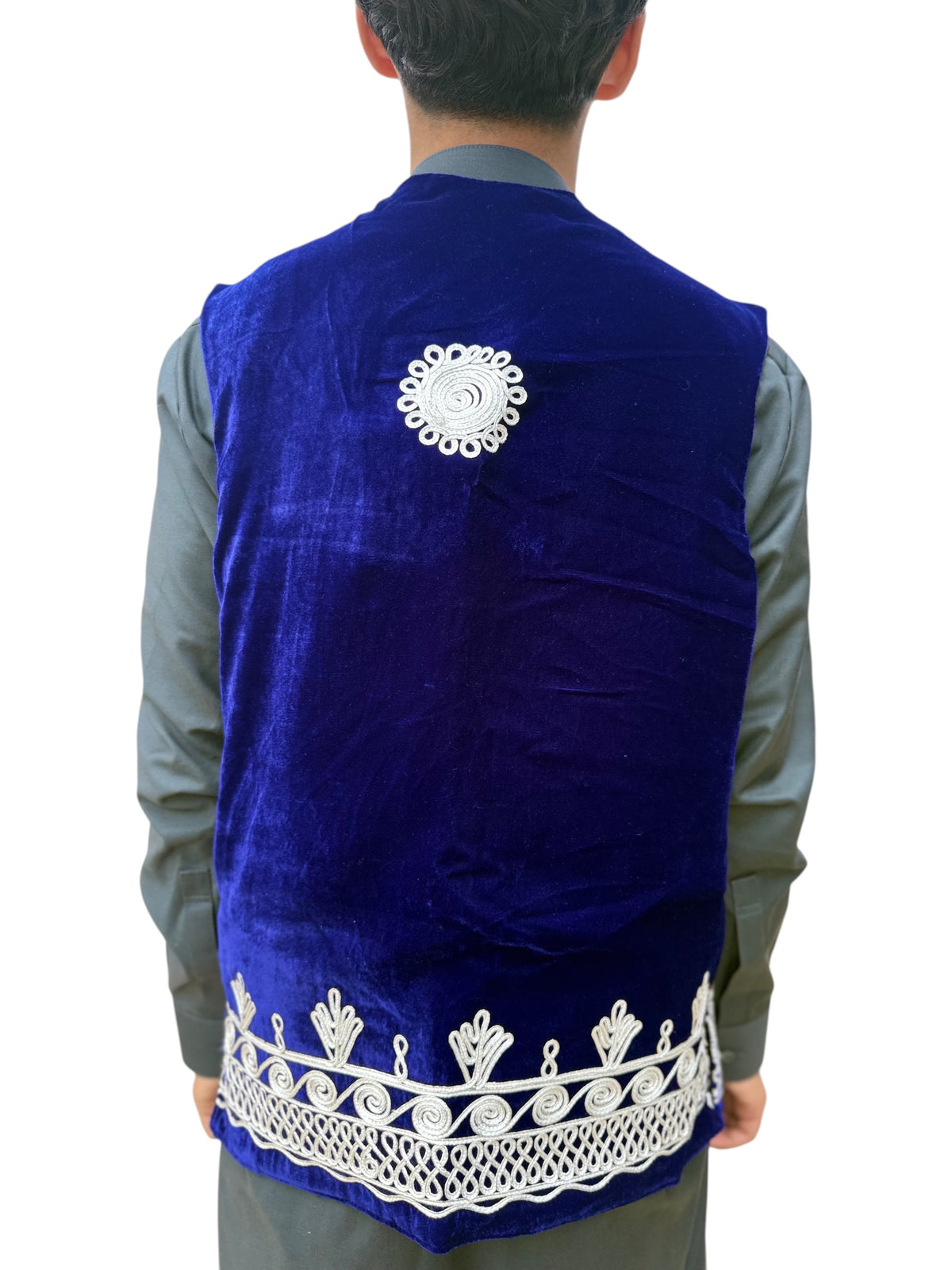 Traditional Afghan Waistcoat - Blue
